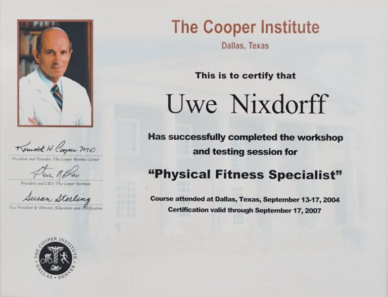 Cooper Institute · Physical Fitness Specialist · 2004