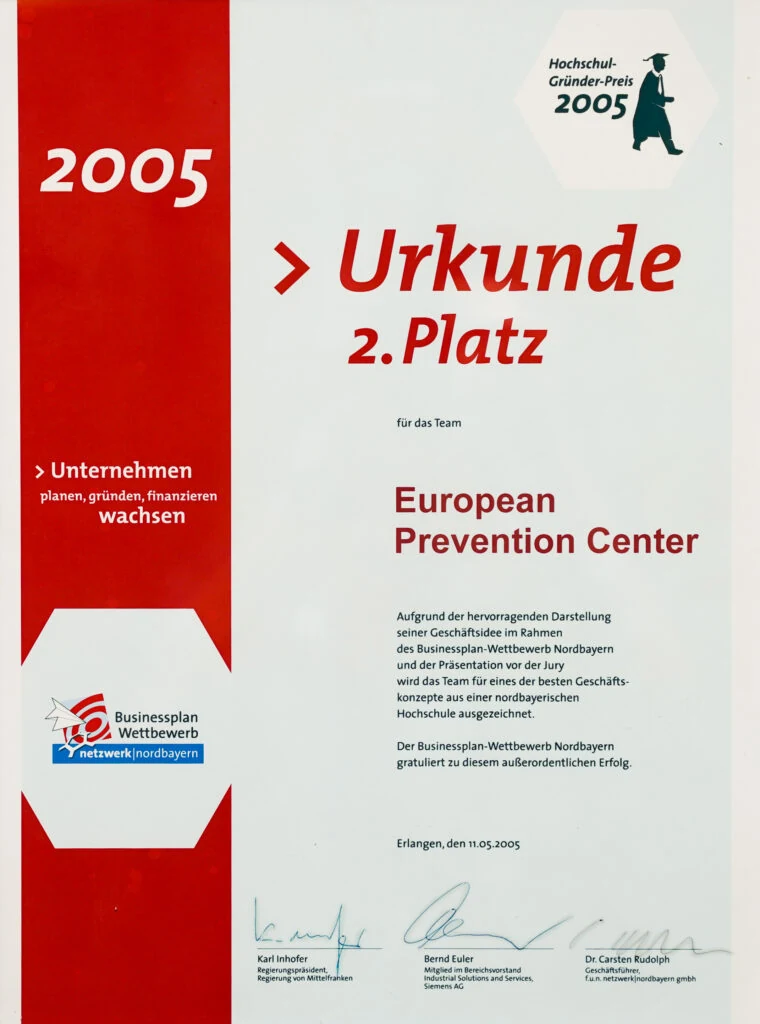Премия основателям университетских стартапов · 2-е место 2005